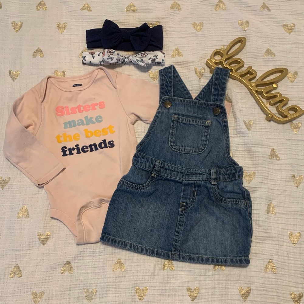 Old navy set with bows 18-24m